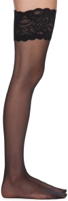 Wolford Black Satin Touch 20 Stay-up Socks In 7005 Black