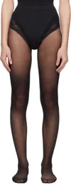 Wolford Black Tummy 20 Control Top Tights In 7005 Black