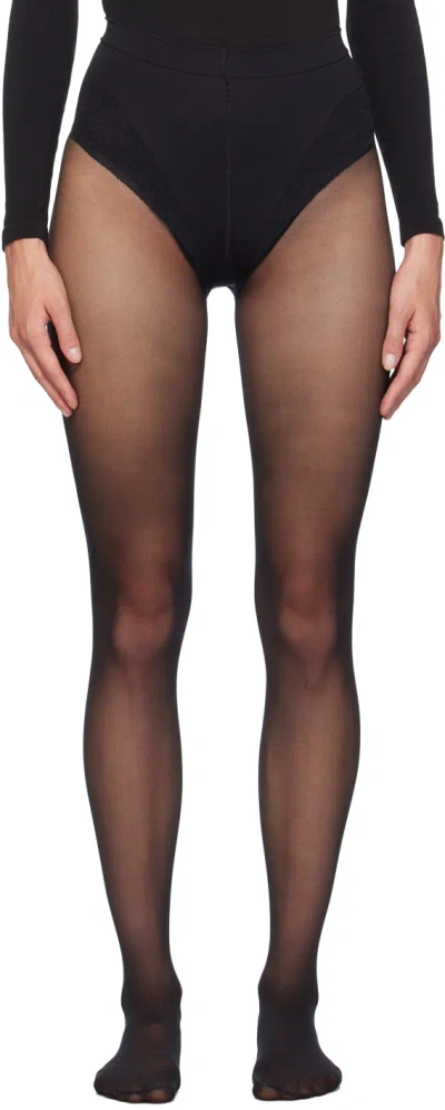 Wolford Black Tummy 20 Control Top Tights In 7005 Black