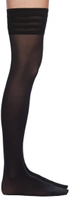 Wolford Black Velvet De Luxe 50 Stay-up Socks In 7005 Black