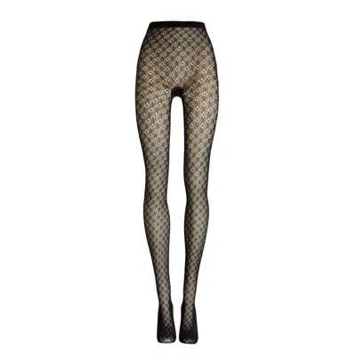 Wolford Blossom Net Tights In Black