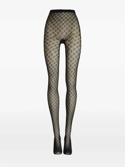 Wolford Blossom Net Tights In Black