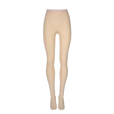 Wolford Blossom Net Tights In Neutral