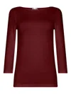 Wolford Fitted Knitwear Boat Neckline In Burgundy