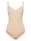 Wolford V-neck Seamless Bodysuit In Neutral