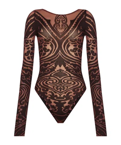 Wolford Body Tattoo Bodysuit In Black