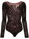 Wolford X Etro Paisley Tattoo Body In Brown