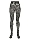 Wolford Body Tattoo Jacquard Tights In Grey