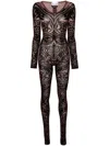 Wolford X Etro Paisley Tattoo Jumpsuit In Brown