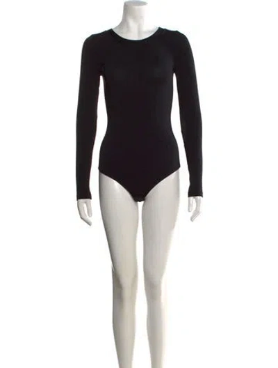 Pre-owned Wolford Bodysuit Crew Neck Bodysuit In Black