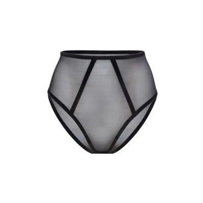 Wolford Bonded To Tulle Control Brief In Black