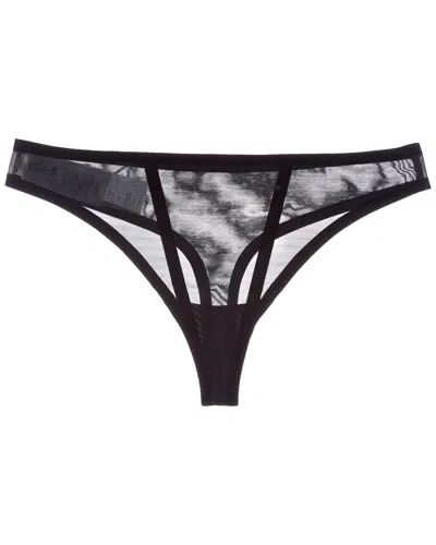 Wolford Bonded To Tulle Thong In Black