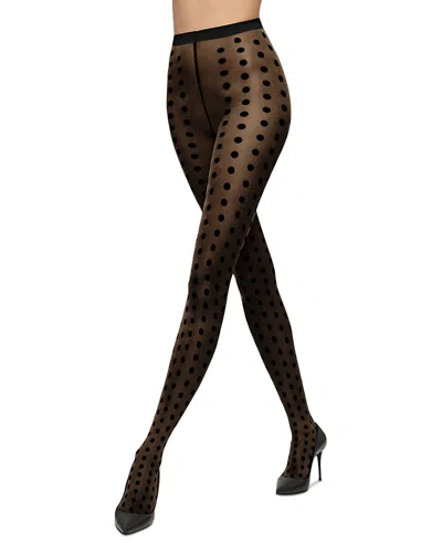 Wolford Bonny Dots Tights In Black/black