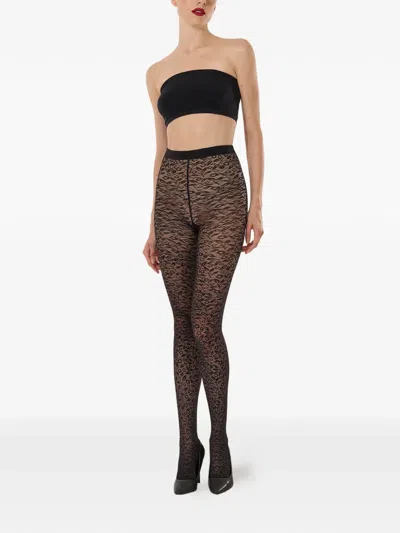 Wolford Bouquet Floral Tights In Black