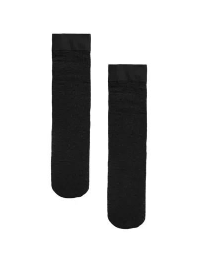 Wolford Bouquet Floral-jacquard Knee-high Socks In Black