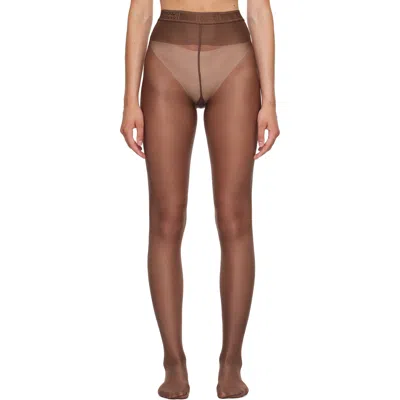 Wolford Brown Neon 40 Tights In 4884 - Roasted Tea