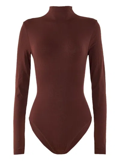 WOLFORD BROWN SLIM-FIT TOP