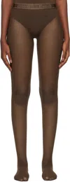 WOLFORD BROWN TWENTIES ECONYL TIGHTS