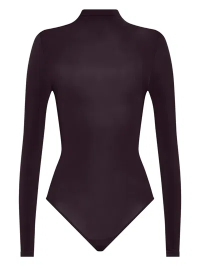 Wolford Buenos Aires High-neck Bodysuit In Purple