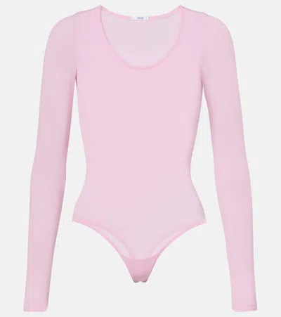 Wolford Buenos Aires Semi-sheer Bodysuit In Pink