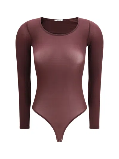 Wolford Buenos Aires String Bodysuit In Burgundy