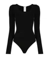 Wolford Deep V String Modal Blend Bodysuit In Black