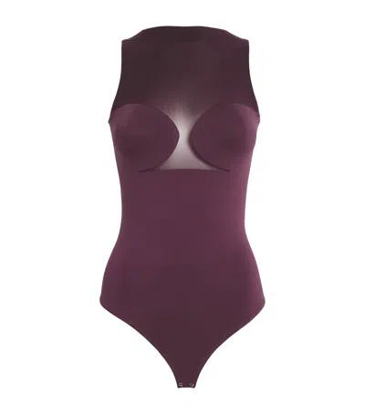 Wolford Bustier String Bodysuit In Purple