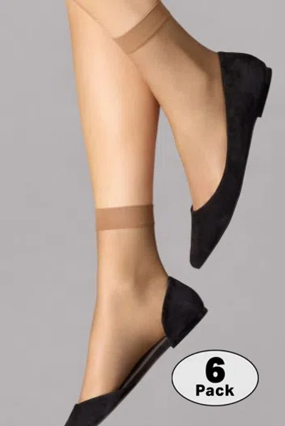 Wolford Caramel Nude 8 Socks Set Of 6
