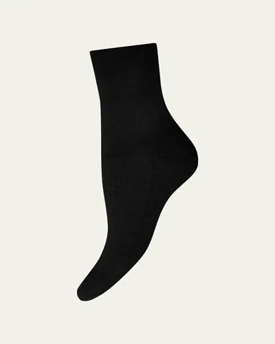 Wolford Cashmere-silk Ankle Socks In Black