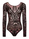 Wolford X Etro Paisley Tattoo Body In Brown