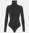 Wolford Seamless Fitted Turtleneck Long-sleeved Top In Black