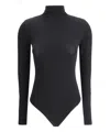 Wolford Seamless Fitted Turtleneck Long-sleeved Top In Black