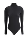 Wolford Seamless Fitted Turtleneck Long-sleeved Top In Nero