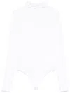 Wolford Ribbed High Neck Bodysuit In White