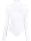 Wolford Ribbed High Neck Bodysuit In White