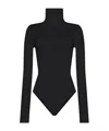 Wolford Seamless Fitted Turtleneck Long-sleeved Top In Black
