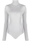 Wolford Colorado Turtleneck Long-sleeve Bodysuit In Grey