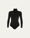 Wolford Seamless Fitted Turtleneck Long-sleeved Top In Black