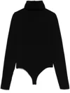 Wolford Seamless Fitted Turtleneck Long-sleeved Top In Black