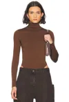 Wolford Colorado Turtleneck Bodysuit In Umber