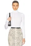Wolford Colorado Turtleneck Jersey Thong Bodysuit In White