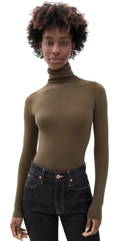 Wolford Colorado Thong Bodysuit Dark Wood