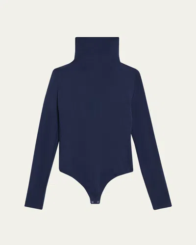 Wolford Colorado Turtleneck Bodysuit In Blue