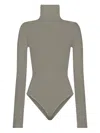 Wolford Colorado Turtleneck Thong Bodysuit In Gray