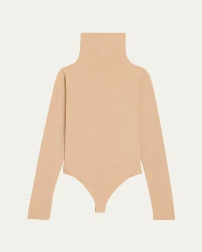 Wolford Colorado Turtleneck Thong Bodysuit In Neutral