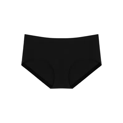 Wolford Contour Seamless Stretch-cotton Briefs In Black