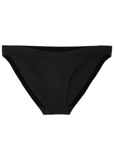 Wolford Contour Seamless Stretch-cotton Briefs In Black
