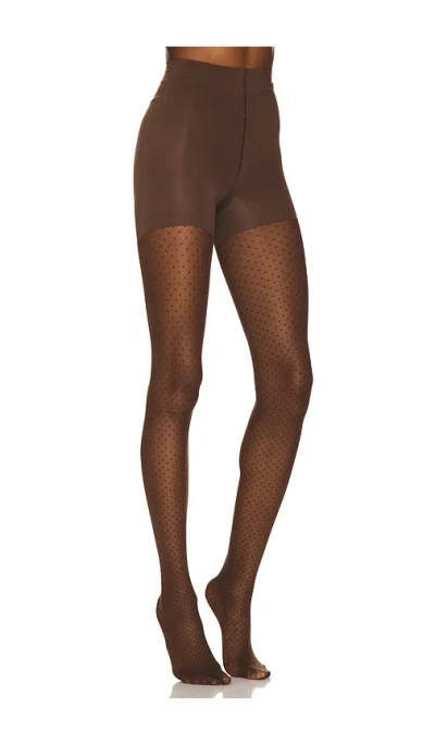 Wolford Control Dots Tights In Brown