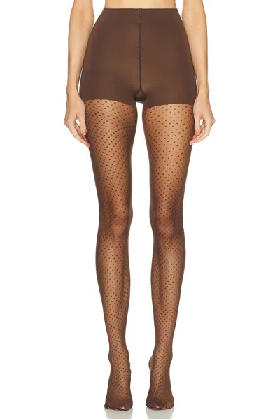Wolford Control Dots Tights In Umber