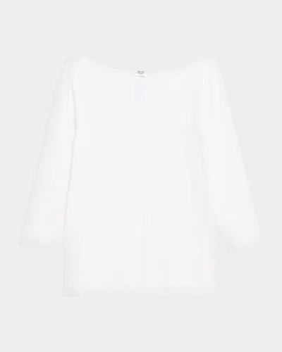 Wolford Cordoba Boatneck Stretch Cotton Top In White